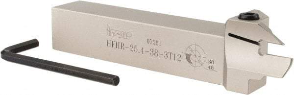 Iscar - HFH, External, Right Hand, 0.47" Max Depth of Cut, 0.118" Max Groove Width, Indexable Grooving Tool Holder - HFPR 30.. Insert Compatibility, 1" Shank Height, 1" Shank Width, 6" OAL - Apex Tool & Supply