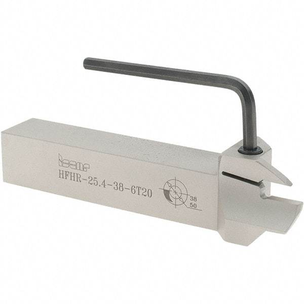Iscar - HFH, External, Right Hand, 0.79" Max Depth of Cut, 0.236" Max Groove Width, Indexable Grooving Tool Holder - DGN 6303, GRIP 6.., HFPR 6004 Insert Compatibility, 1" Shank Height, 1" Shank Width, 6" OAL - Apex Tool & Supply