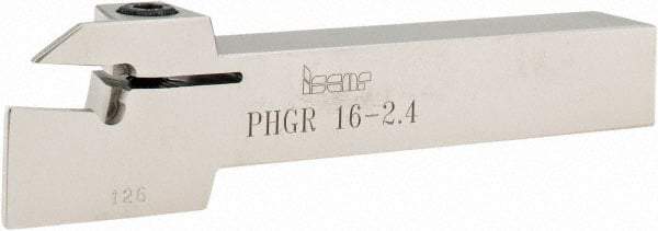 Iscar - PHG, External, Right Hand, 17mm Max Depth of Cut, 2.4 to 3.18mm Groove Width, Indexable Grooving Tool Holder - GDMW 2.4 Insert Compatibility, 16mm Shank Height, 16mm Shank Width, 110mm OAL - Apex Tool & Supply