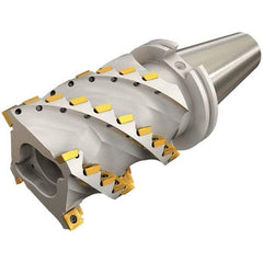Iscar - 3.94" Cut Diam, 4.13" Max Depth of Cut, Indexable Square Shoulder Helical End Mill - CAT 50 Taper Shank, 90° Lead Angle, Series Heliquad - Apex Tool & Supply