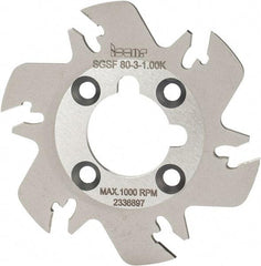 Iscar - Arbor Hole Connection, 3/32" Cutting Width, 0.63" Depth of Cut, 3.15" Cutter Diam, 1" Hole Diam, 6 Tooth Indexable Slotting Cutter - SGSF Toolholder, GSFN, GSFU Insert - Apex Tool & Supply