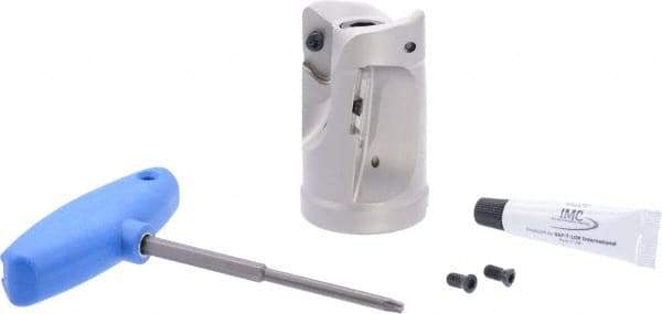 Iscar - 2" Cut Diam, 1" Arbor Hole, 1.55" Max Depth of Cut, Indexable Chamfer & Angle Face Mill - 4 Inserts, APCR 22.... Insert, Right Hand Cut, 2 Flutes, Series SM - Apex Tool & Supply