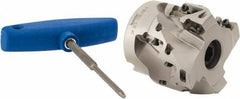 Iscar - 12 Inserts, 2-1/2" Cut Diam, 1" Arbor Diam, 1-1/2" Max Depth of Cut, Indexable Square-Shoulder Face Mill - 0/90° Lead Angle, 2.38" High, AD..1505.. & HM90 AD..1505.. Insert Compatibility, Series SM - Apex Tool & Supply