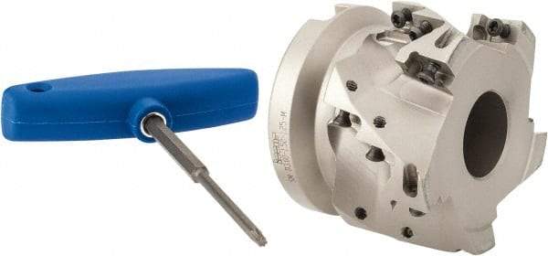 Iscar - 15 Inserts, 3" Cut Diam, 1-1/4" Arbor Diam, 1-1/2" Max Depth of Cut, Indexable Square-Shoulder Face Mill - 0/90° Lead Angle, 2.38" High, AD..1505.. & HM90 AD..1505.. Insert Compatibility, Series SM - Apex Tool & Supply