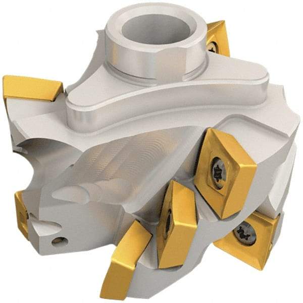 Iscar - 12 Inserts, 63mm Cut Diam, 33mm Max Depth of Cut, Indexable Square-Shoulder Face Mill - QD.T 1205 & SDMT 1205 Insert Compatibility, Series Heliquad - Apex Tool & Supply