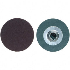 Merit Abrasives - 1-1/2" Disc Diam, 80 Grit, Aluminum Oxide Quick Change Disc - Type S Attaching System, Coated, Medium Grade, 30,000 RPM, R228 Series - Apex Tool & Supply