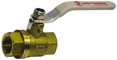 Value Collection - 4" Pipe, Full Port, Brass Full Port Ball Valve - Inline - Two Way Flow, FNPT x FNPT Ends, Lever Handle, 400 WOG, 150 WSP - Apex Tool & Supply
