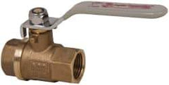 Value Collection - 1/2" Pipe, Full Port, Brass Full Port Ball Valve - Inline - Two Way Flow, FNPT x FNPT Ends, Lever Handle, 600 WOG, 150 WSP - Apex Tool & Supply