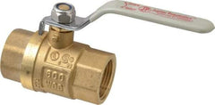Value Collection - 1" Pipe, Full Port, Brass UL Listed Ball Valve - Inline - Two Way Flow, FNPT x FNPT Ends, Lever Handle, 600 WOG, 150 WSP - Apex Tool & Supply