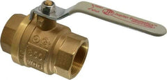 Value Collection - 1-1/2" Pipe, Full Port, Brass UL Listed Ball Valve - Inline - Two Way Flow, FNPT x FNPT Ends, Lever Handle, 600 WOG, 150 WSP - Apex Tool & Supply