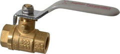 Value Collection - 1/4" Pipe, Full Port, Brass UL Listed Ball Valve - Inline - Two Way Flow, FNPT x FNPT Ends, Lever Handle, 600 WOG, 150 WSP - Apex Tool & Supply