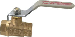Value Collection - 3/8" Pipe, Full Port, Brass UL Listed Ball Valve - Inline - Two Way Flow, FNPT x FNPT Ends, Lever Handle, 600 WOG, 150 WSP - Apex Tool & Supply