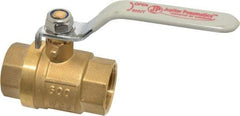 Value Collection - 1" Pipe, Full Port, Brass Full Port Ball Valve - Inline - Two Way Flow, MNPT x FNPT Ends, Lever Handle, 600 WOG, 150 WSP - Apex Tool & Supply