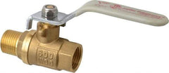 Value Collection - 3/8" Pipe, Full Port, Brass Full Port Ball Valve - Inline - Two Way Flow, MNPT x FNPT Ends, Lever Handle, 600 WOG, 150 WSP - Apex Tool & Supply
