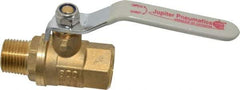 Value Collection - 1/2" Pipe, Full Port, Brass Full Port Ball Valve - Inline - Two Way Flow, MNPT x FNPT Ends, Lever Handle, 600 WOG, 150 WSP - Apex Tool & Supply