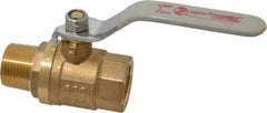 Value Collection - 3/4" Pipe, Full Port, Brass Full Port Ball Valve - Inline - Two Way Flow, MNPT x FNPT Ends, Lever Handle, 600 WOG, 150 WSP - Apex Tool & Supply