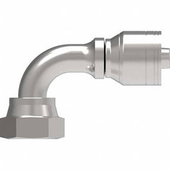 Eaton - Hydraulic Hose Fittings & Couplings Type: Female ORS Swivel Short Drop 90 Elbow Hose Diameter: 1 (Inch) - Apex Tool & Supply