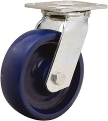 Hamilton - 6" Diam x 2" Wide x 7-1/2" OAH Top Plate Mount Swivel Caster - Polyurethane, 900 Lb Capacity, Sealed Precision Ball Bearing, 4 x 4-1/2" Plate - Apex Tool & Supply
