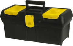 Stanley - 4 Compartment 1 Tray Tool Box - 15-3/4" Wide x 7-1/2" Deep x 7-1/8" High, Polypropylene, Black/Yellow - Apex Tool & Supply
