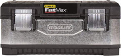 Stanley - 2 Compartment 1 Tray Tool Box - 19-5/8" Wide x 8-11/16" Deep x 11-1/8" High, Metal/Plastic, Black/Silver - Apex Tool & Supply