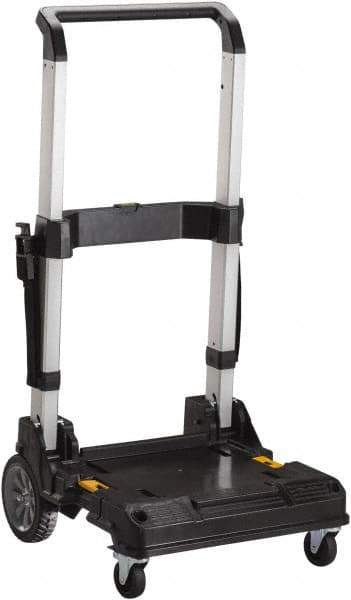DeWALT - 200 Lb Capacity 12-3/4" OAH Trolley - Telescopic 3-Position Aluminum Handle, Metal, 2 Rigid, 2 Swivel Wheels - Apex Tool & Supply