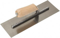 SEYMOUR-MIDWEST - Carbon Steel Finish Trowel - 12" Long x 4" Wide, Wood Handle - Apex Tool & Supply