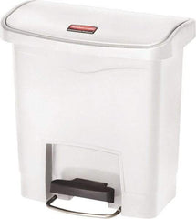 Rubbermaid - 4 Gal Rectangle Unlabeled Trash Can - 15.7" High x 14-7/8" Long, White, Resin - Apex Tool & Supply