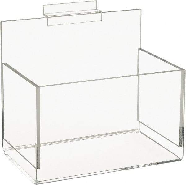 ECONOCO - 5" Deep, Clear Acrylic Slatwall Bin - 7" High x 8" Wide x 5" Long - Apex Tool & Supply