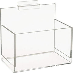 ECONOCO - 5" Deep, Clear Acrylic Slatwall Bin - 7" High x 8" Wide x 5" Long - Apex Tool & Supply