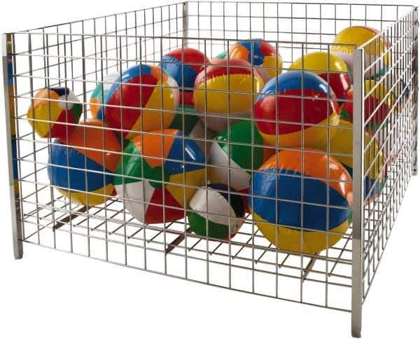 ECONOCO - 48" Long x 48" Wide x 32" High Steel Basket-Style Bulk Container - Apex Tool & Supply