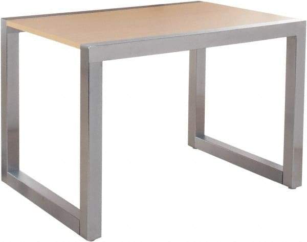 ECONOCO - 36" Long x 34" Wide x 24" High Stationary Display Table - Maple & Satin Chrome (Color), Melamine Top - Apex Tool & Supply