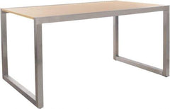 ECONOCO - 60" Long x 36" Wide x 30" High Stationary Display Table - Maple & Satin Chrome (Color), Melamine Top - Apex Tool & Supply