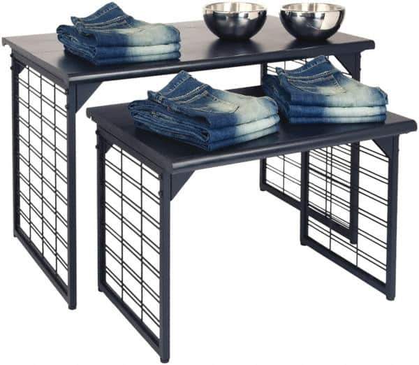 ECONOCO - 36 to 50" Wide x 25 to 32" High Stationary Nesting Table - Matte Black, Steel Frame - Apex Tool & Supply