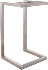 ECONOCO - 24" Long x 24" Wide x 42" High Stationary Pedestal Table Frame - Satin Chrome, Steel Frame - Apex Tool & Supply