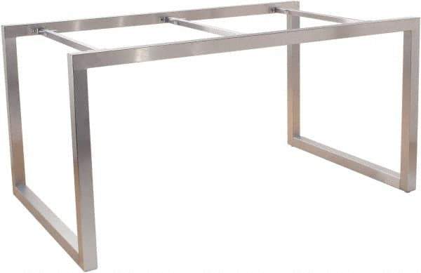ECONOCO - 60" Long x 36" Wide x 30" High Stationary Display Table Frame - Satin Chrome, Steel Frame - Apex Tool & Supply