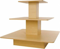 ECONOCO - 48" Long x 48" Wide x 42" High Stationary 3-Tier Table - Maple (Color), Melamine - Apex Tool & Supply