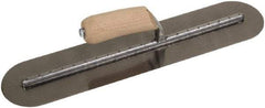 SEYMOUR-MIDWEST - Carbon Steel Rounded End Trowel - 18" Long x 4" Wide, Wood Handle - Apex Tool & Supply