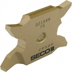 Seco - 2503015X4GKR Grade TGH1050, 0.1" Cutting Width Carbide Grooving Insert - 0.256" Max Depth of Cut, Right Hand, 0.15mm Corner Radius - Apex Tool & Supply