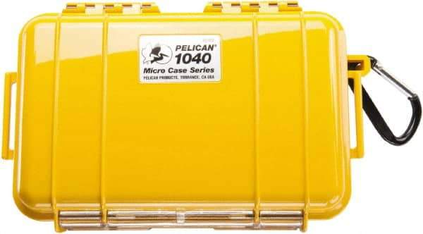 Pelican Products, Inc. - 5-1/16" Wide x 2-1/8" High, Clamshell Hard Case - Clear/Yellow, Polycarbonate - Apex Tool & Supply