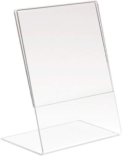 ECONOCO - 5-1/2 Inch Wide x 7 Inch High Sign Compatibility, Acrylic Round Frame Counter Top Sign Holder - Clear, 7 Inch Holder Height, Holds 1 Sign - Apex Tool & Supply