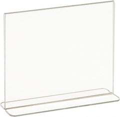 ECONOCO - 7 Inch Wide x 5-1/2 Inch High Sign Compatibility, Acrylic Round Frame Counter Top Sign Holder - Clear, 5-1/2 Inch Holder Height, Holds 1 Sign - Apex Tool & Supply