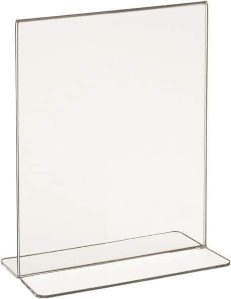 ECONOCO - 5-1/2 Inch Wide x 7 Inch High Sign Compatibility, Acrylic Round Frame Counter Top Sign Holder - Clear, 7 Inch Holder Height, Holds 1 Sign - Apex Tool & Supply