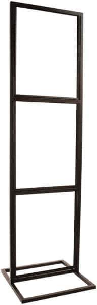 ECONOCO - 22 Inch Wide x 28 Inch High Sign Compatibility, Steel Square Frame Triple Bulletin Sign Holder - Matte Black, 90 Inch Holder Height, Holds 3 Signs - Apex Tool & Supply