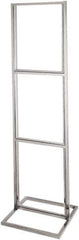 ECONOCO - 22 Inch Wide x 28 Inch High Sign Compatibility, Steel Square Frame Triple Bulletin Sign Holder - Chrome, 90 Inch Holder Height, Holds 3 Signs - Apex Tool & Supply