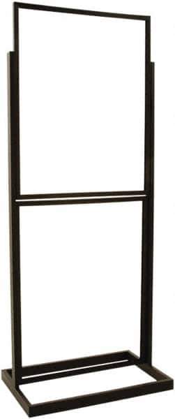 ECONOCO - 22 Inch Wide x 28 Inch High Sign Compatibility, Steel Square Frame Double Bulletin Sign Holder - Matte Black, 56 Inch Holder Height, Holds 2 Signss - Apex Tool & Supply