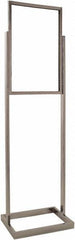 ECONOCO - 14 Inch Wide x 22 Inch High Sign Compatibility, Steel Square Frame Bulletin Sign Holder - Chrome, 56 Inch Holder Height, Holds 1 Sign - Apex Tool & Supply