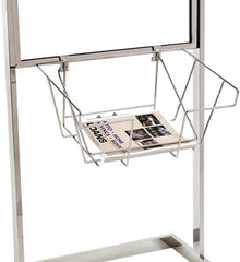 ECONOCO - 18 Inch Wide x 7 Inch High Sign Compatibility, Steel Literature Basket - Chrome, 7 Inch Holder Height - Apex Tool & Supply