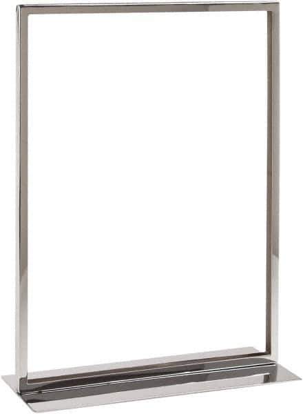 ECONOCO - 11 Inch Wide x 14 Inch High Sign Compatibility, Steel Square Frame Sign Holder - Chrome, 14 Inch Holder Height, Holds 1 Sign - Apex Tool & Supply