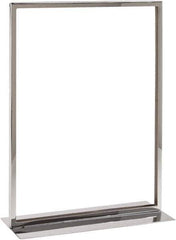 ECONOCO - 11 Inch Wide x 14 Inch High Sign Compatibility, Steel Square Frame Sign Holder - Chrome, 14 Inch Holder Height, Holds 1 Sign - Apex Tool & Supply
