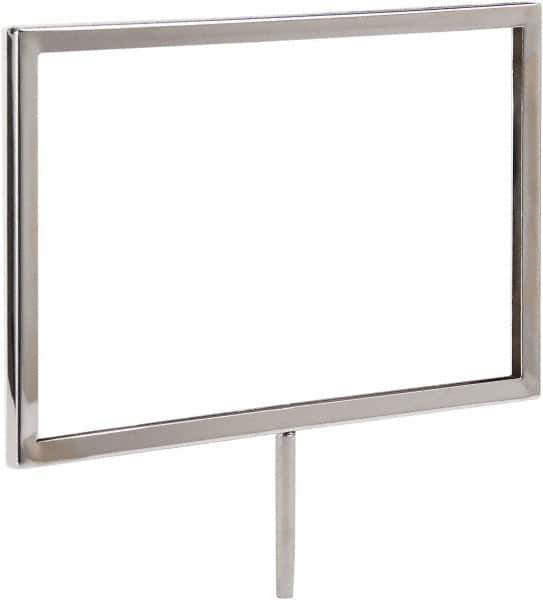 ECONOCO - 11 Inch Wide x 7 Inch High Sign Compatibility, Steel Square Frame Sign Holder - Chrome, 7 Inch Holder Height, Holds 1 Sign - Apex Tool & Supply